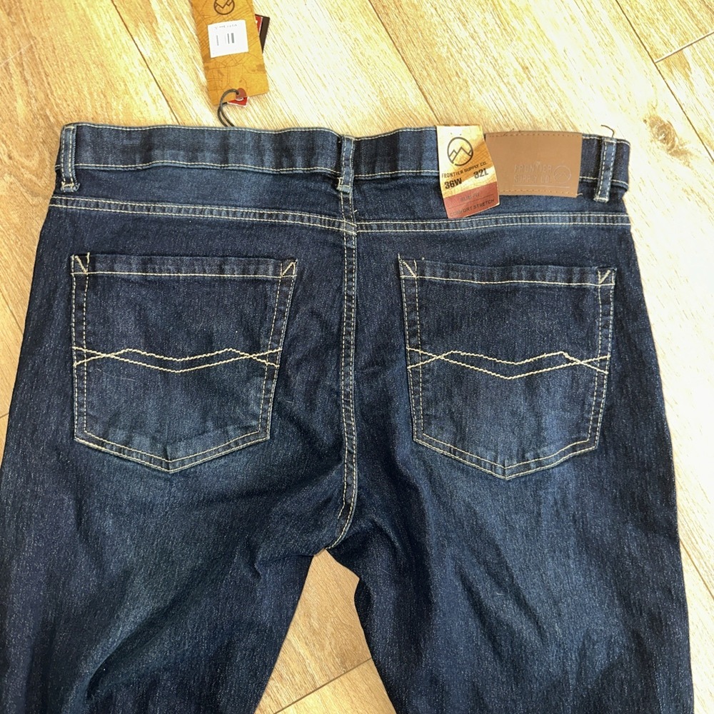 Frontier Supply Co. Slim Fit Denim Blue Jeans Men's 36x32" Comfort Stretch NWT - Picture 3 of 9